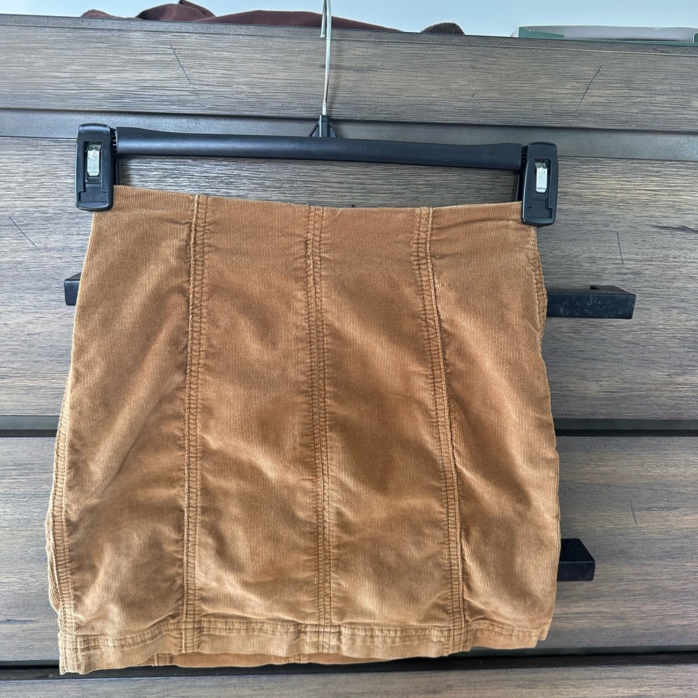 Free People Camel Corduroy Mini Skirt